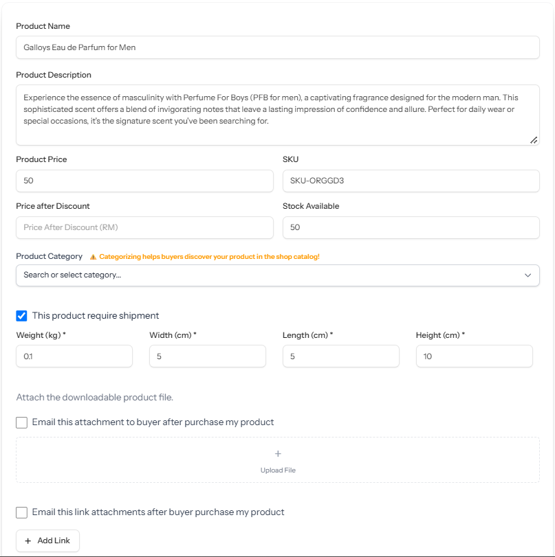 LiveStore AI output: complete bilingual product description with hook, dimensions, fabric care and SEO tags