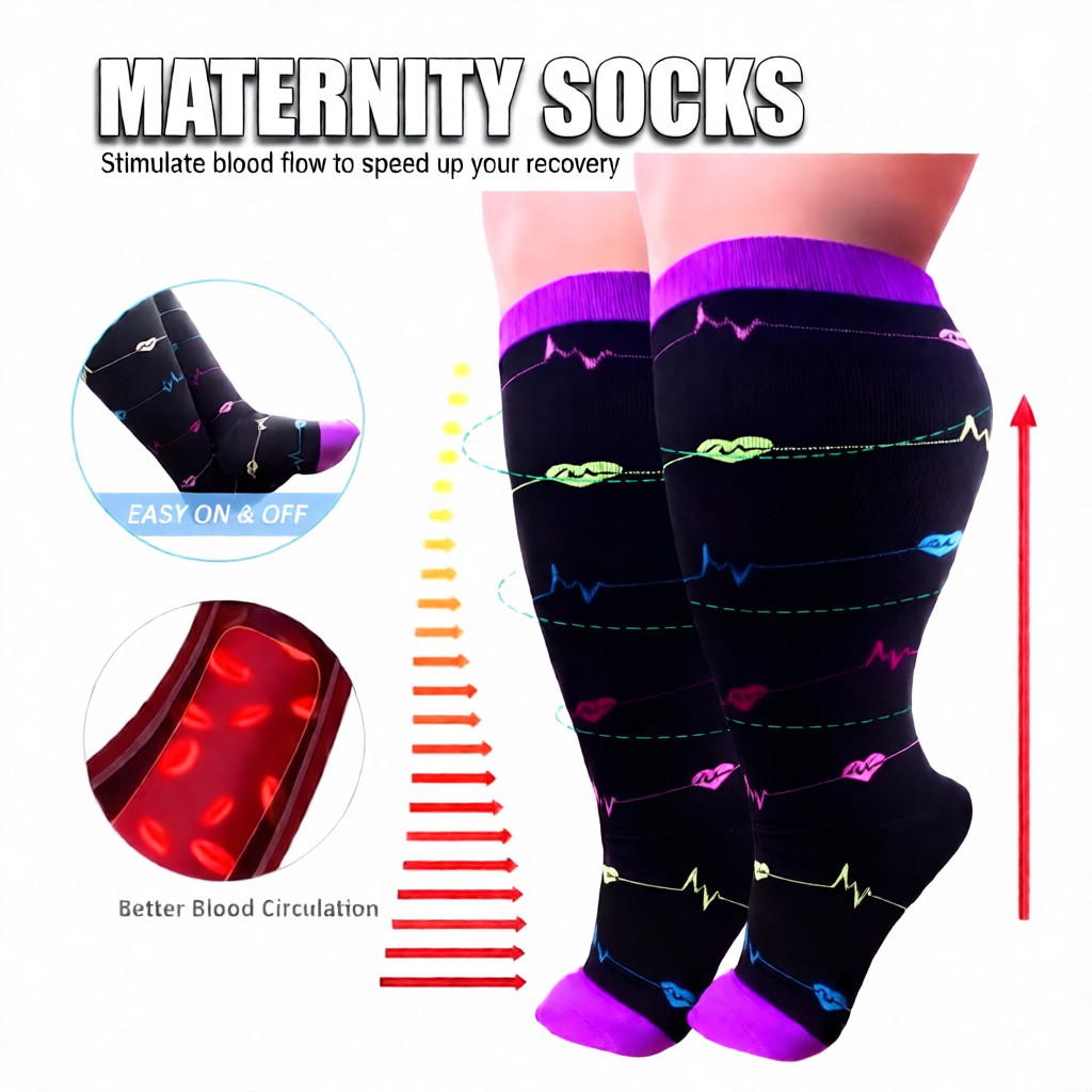 Maternity Compression Therapy Socks –Anti-Swelling Anti-Fatigue Support for Pregnancy & Postpartum Relief Stoking Terapi