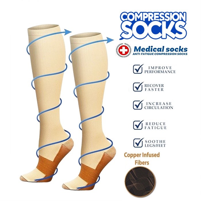 Compress Socks Pressure Socks Nylon Pressure Anti-Fatigue Compression Socks /Stokin Kaki Sakit Pantang Mengandung孕妇压缩袜