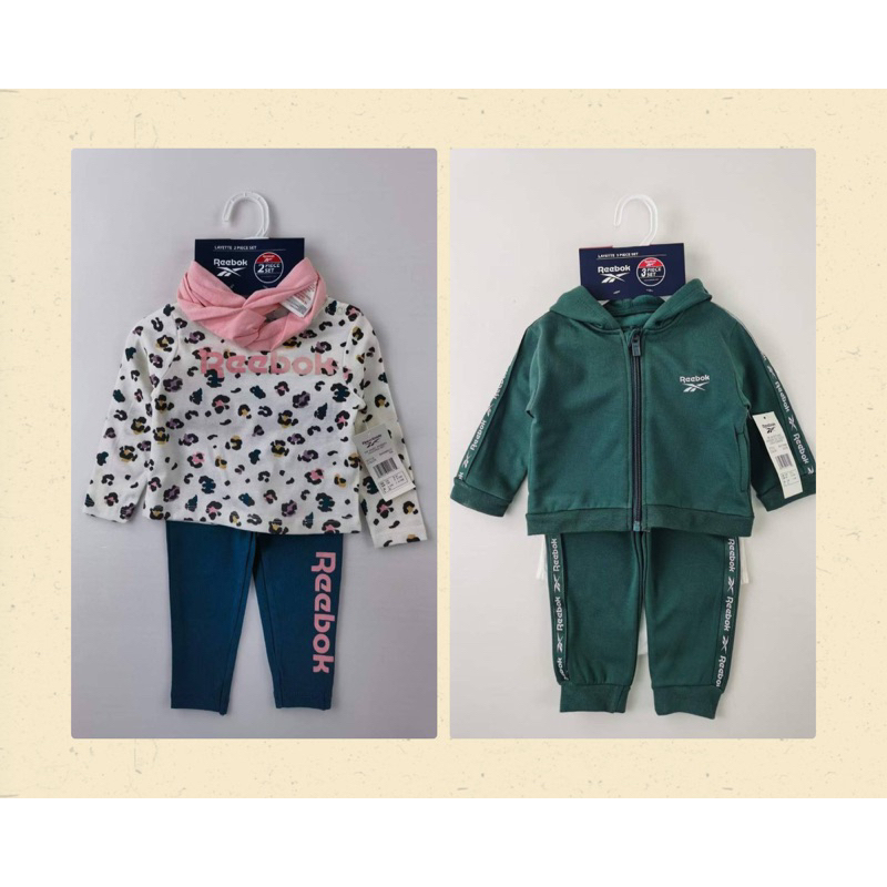 set reebok sweatshirt baby girl and boy set 3in1