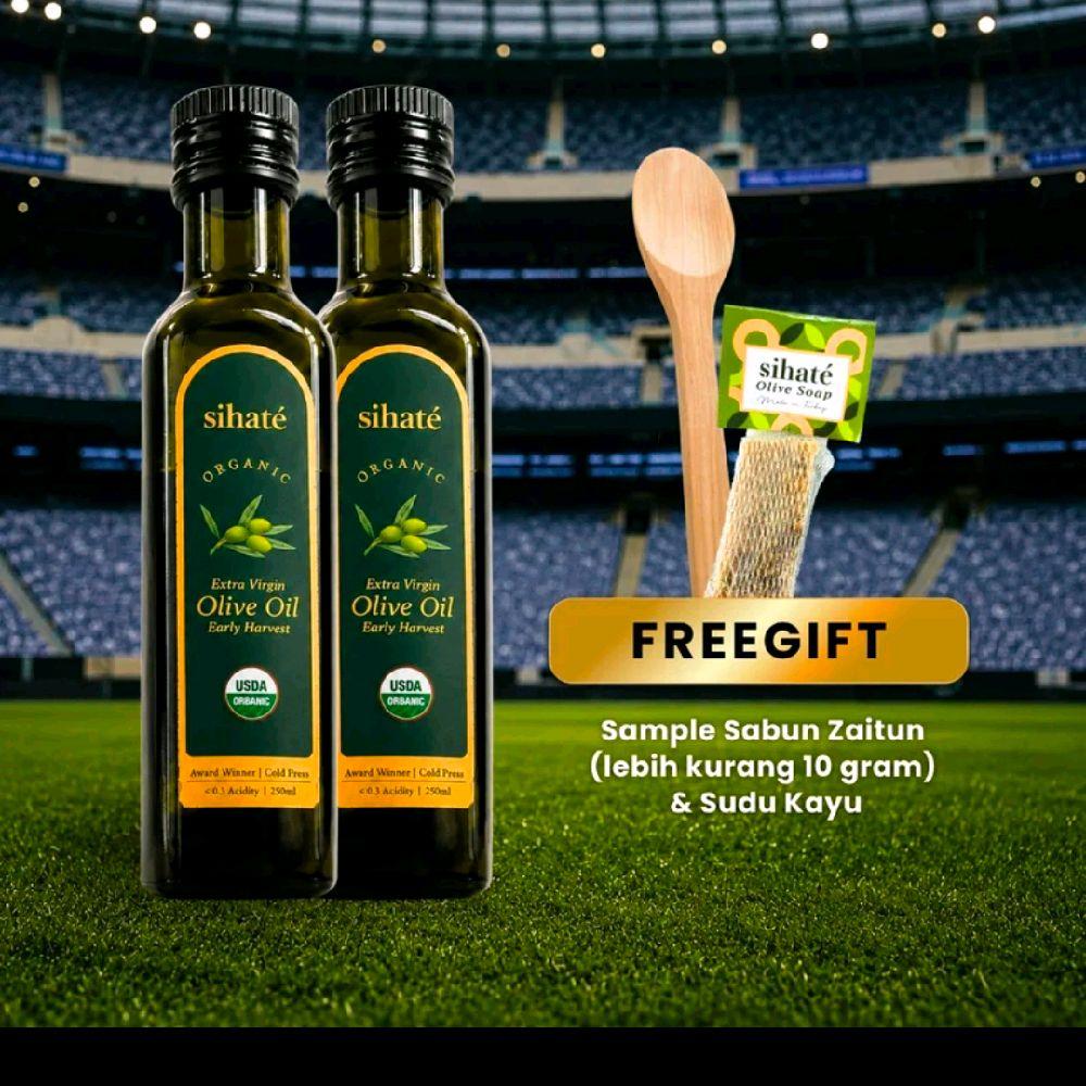 Minyak Zaitun Sihaté [PROMO PIALA DUNIA] 2 botol Minyak Zaitun Early Harvest | New Edisi 2x Ujian Makmal 250ml | USDA | Organic Extra Virgin Olive Oil