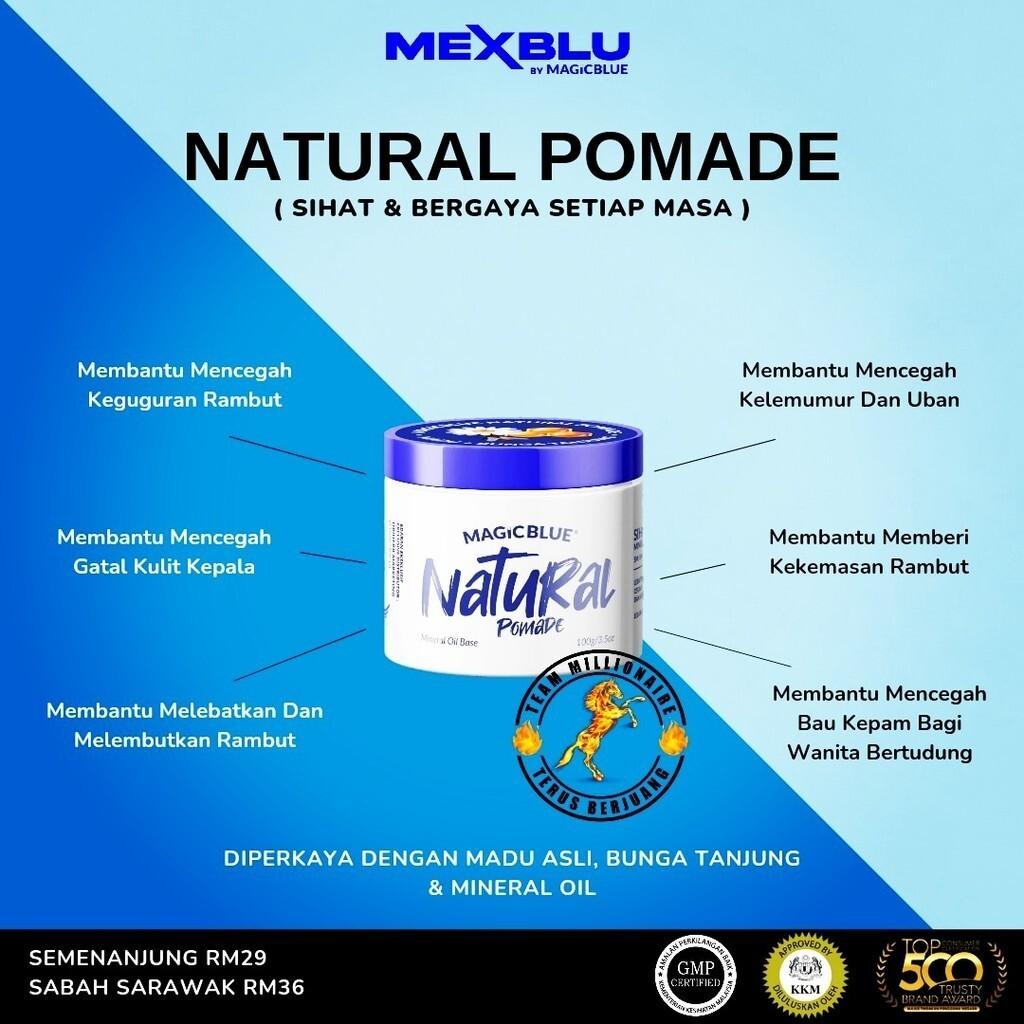 MexBlu Minyak Rambut Pomade Magic Blue Pomade Original 15g 100g Pomade Minyak Rambut Hair Grooming